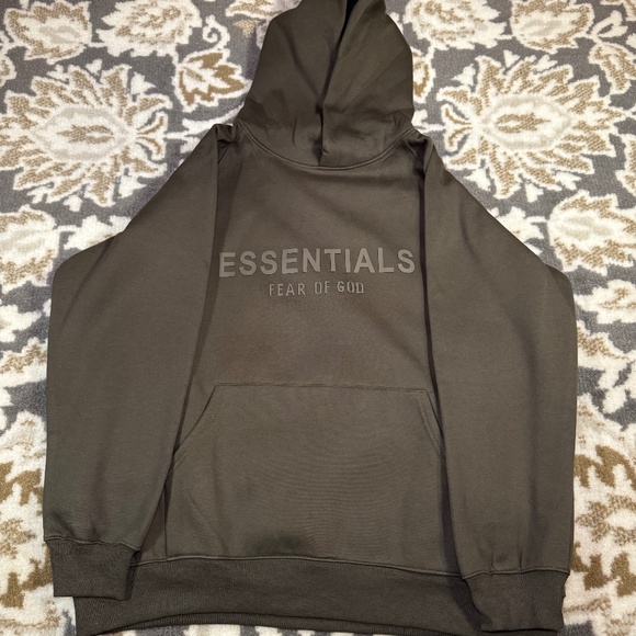Fear Of God Essentials Sycamore Waffle Knit Raglan Hoodie Men’s Size Large - Picture 1 of 3